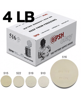 PSH #516 Cone 6 White Ceramic Clay Body, 4 lb PSH #516 Cone 6 White Ceramic Clay Body, 4 lb