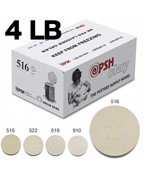 PSH #516 Cone 6 White Ceramic Clay Body, 4 lb PSH #516 Cone 6 White Ceramic Clay Body, 4 lb