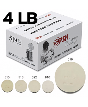 PSH #519 Cone 6 White Ceramic Clay Body, 4 lb PSH #519 Cone 6 White Ceramic Clay Body, 4 lb
