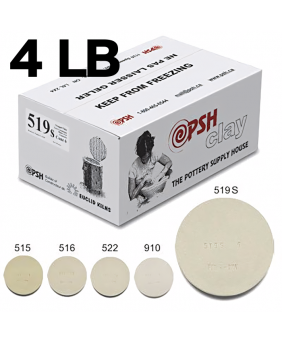 PSH #519S Cone 6 White Grogged Stoneware Ceramic Clay Body, 4 lb PSH #519S Cone 6 White Grogged Stoneware Ceramic Clay Body, 4 lb