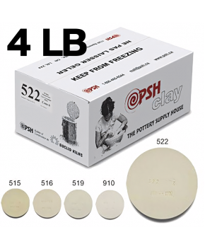PSH #522 Cone 6 White Ceramic Clay Body, 4 lb PSH #522 Cone 6 White Ceramic Clay Body, 4 lb