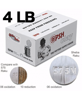 PSH #575M New Super Smooth Sheba White Raku Ceramic Clay Body, 4 lb PSH #575M New Super Smooth Sheba White Raku Ceramic Clay Body, 4 lb