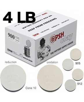PSH #900 Cone 10 Porcelain Ceramic Clay Body, 4 lb PSH #900 Cone 10 Porcelain Ceramic Clay Body, 4 lb