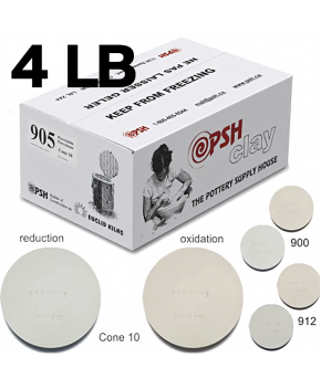 PSH #905 Cone 10 Porcelain Ceramic Clay Body, 4 lb PSH #905 Cone 10 Porcelain Ceramic Clay Body, 4 lb