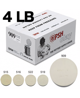 PSH #909 Cone 6 Porcelain Ceramic Clay Body, 4 lb PSH #909 Cone 6 Porcelain Ceramic Clay Body, 4 lb