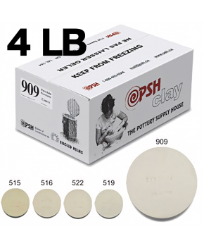 PSH #909 Cone 6 Porcelain Ceramic Clay Body, 4 lb PSH #909 Cone 6 Porcelain Ceramic Clay Body, 4 lb