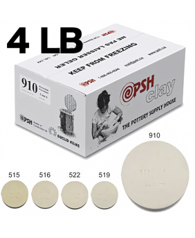 PSH #910 Cone 6 Porcelain Ceramic Clay Body, 4 lb PSH #910 Cone 6 Porcelain Ceramic Clay Body, 4 lb