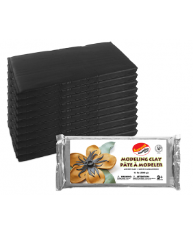 Sandtastik® Air Dry Modeling Clay, Black, 1.1 lb (500 g) - 10/Pack