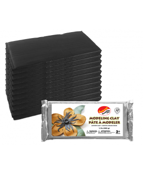 Sandtastik® Air Dry Modeling Clay, Black, 1.1 lb (500 g) - 10/Pack Sandtastik® Air Dry Modeling Clay, Black, 1.1 lb (500 g) - 10/Pack