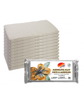 Sandtastik® Air Dry Modeling Clay, Extra White, 1.1 lb (500 g) - 10/Pack