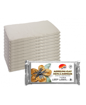 Sandtastik® Air Dry Modeling Clay, Extra White, 1.1 lb (500 g) - 10/Pack Sandtastik® Air Dry Modeling Clay, Extra White, 1.1 lb (500 g) - 10/Pack