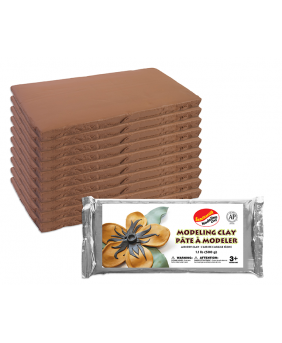 Sandtastik® Air Dry Modeling Clay, Terracotta, 1.1 lb (500 g) - 10/Pack