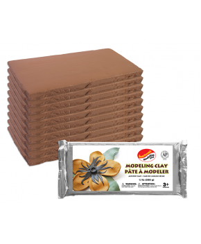 Sandtastik® Air Dry Modeling Clay, Terracotta, 1.1 lb (500 g) - 10/Pack Sandtastik® Air Dry Modeling Clay, Terracotta, 1.1 lb (500 g) - 10/Pack