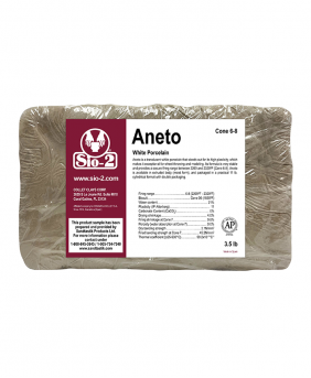 SIO-2® Aneto White Porcelain High Fire Ceramic Clay Body, 3.5 lb Sample