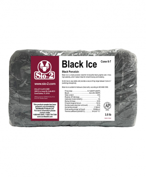 SIO-2® Black Ice Porcelain High Fire Ceramic Clay Body, 3.5 lb Sample SIO-2® Black Ice Porcelain High Fire Ceramic Clay Body, 3.5 lb Sample