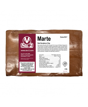 SIO-2® Marte Red Sculpture High Fire Ceramic Clay Body, 4 lb