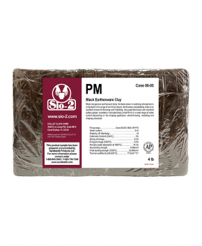 SIO-2® PM Black Earthenware Low Fire Ceramic Clay Body, 4 lb Sample SIO-2® PM Black Earthenware Low Fire Ceramic Clay Body, 4 lb Sample