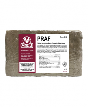 SIO-2® PRAF White Sculpture/Raku High Fire Ceramic Clay Body, 4 lb Sample SIO-2® PRAF White Sculpture/Raku High Fire Ceramic Clay Body, 4 lb Sample