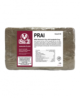 SIO-2® PRAI White Stoneware High Fire Ceramic Clay Body, 4 lb Sample