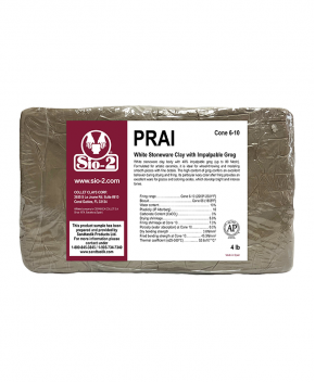 SIO-2® PRAI White Stoneware High Fire Ceramic Clay Body, 4 lb Sample SIO-2® PRAI White Stoneware High Fire Ceramic Clay Body, 4 lb Sample