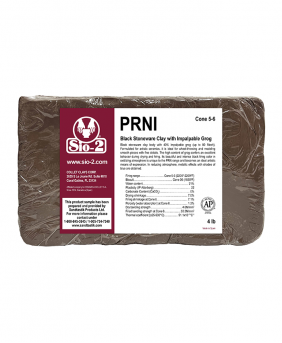 SIO-2® PRNI Black Stoneware High Fire Ceramic Clay Body, 4 lb Sample