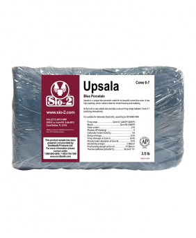 SIO-2® Upsala Blue Porcelain High Fire Ceramic Clay Body, 3.5 lb Sample