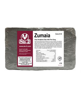 SIO-2® Zumaia Gray Sculpture High Fire Ceramic Clay Body, 4 lb Sample