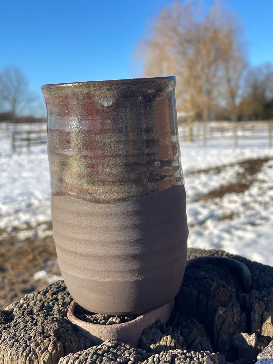 Travel mugs made by Vicki G. - A student at Donn Zver's School of Pottery