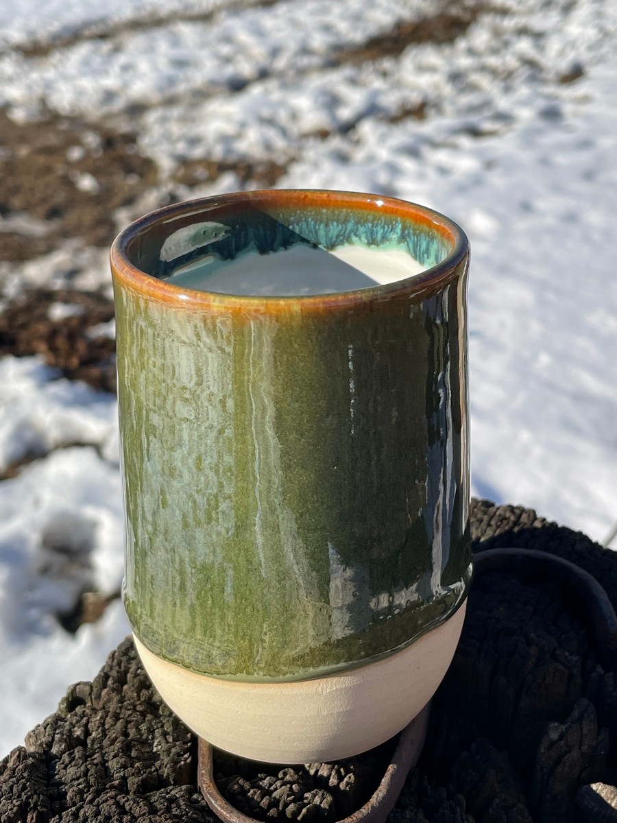 Travel mugs made by Vicki G. - A student at Donn Zver's School of Pottery