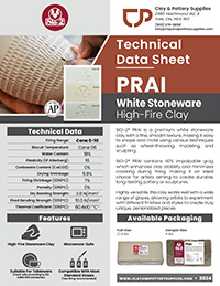 SIO-2® PRAI White Stoneware High Fire Ceramic Clay Body, 27.6 lb