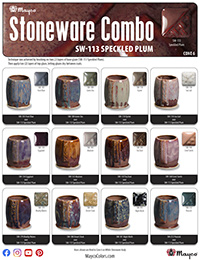 SW113 Speckled Plum Glaze Combinations