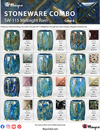 SW115 Midnight Rain Glaze Combinations