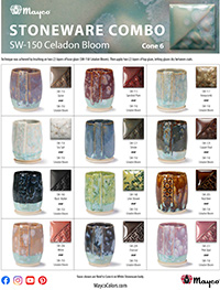 SW150 Celadon Bloom Glaze Combinations