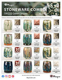 SW222 Green Jasper Glaze Combinations